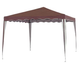 LOLAhome Carpa cenador gazebo plegable 3x3 m marr&oacute;n con tubos de acero de alta