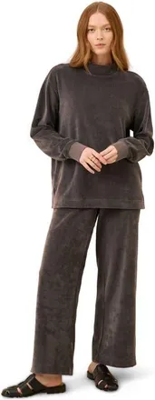 Pact Organic Cotton Pure Velour Wide Leg Pant in Graphite at Nordstrom, Size Xx-Large 29