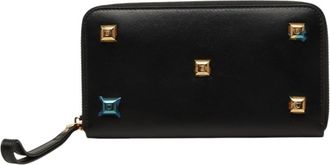 Ferragamo Black Leather Long Wallet (Bi-Fold) (Pre-Owned)