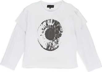 Who Decides War by Ev Bravado WHITE EYE WINGED LOGO LS T-SHIRT
