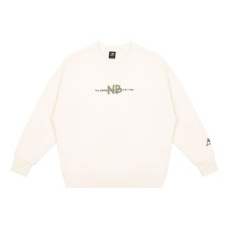 New Balance Logo Print Sweatshirt Asia Sizing White Green AMT13365-IV