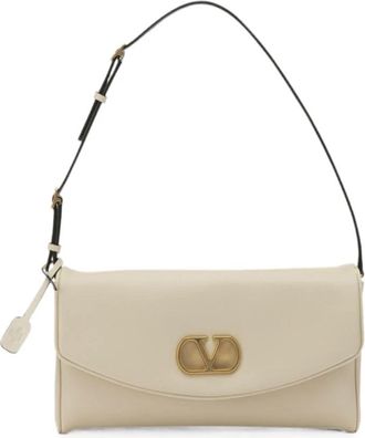 Valentino Garavani VLogo Signature Schoudertas - Dames - Schoudertassen - Wit - ONE Size - Leer - Tassen