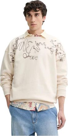 Desigual Sean Sweatshirt - Heren - Sweatshirts - Beige - S - Katoen - Hoodies & sweatvesten