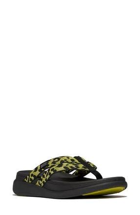 FitFlop F-Mode Go Leopard Web Strap Flip Flop in Lemongrass Mix at Nordstrom Rack, Size 10