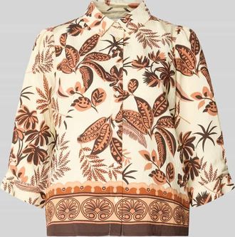 Lollys Laundry Boxy Fit Bluse im Allover-Look Modell Bono in Ecru, Gr&ouml;&szlig;e XL