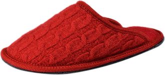 Le Clare Stella Treccia - Braided Boiled Wool Slippers for Women - Red - Size 5.5