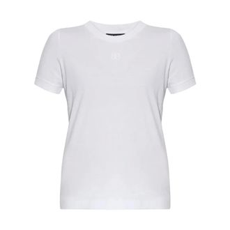 Dolce & Gabbana Camiseta MC Blanca Logo Bordado - Tops - Mujer - Blanco - XL