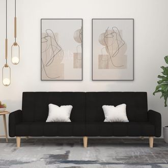 vidaXL Sof&aacute; Cama De 2 Plazas Tela Negro Vidaxl