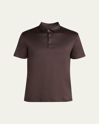 Giorgio Armani Mens Silk and Cotton Polo Shirt