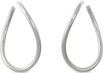 Sidney Garber Orecchini a cerchio Opal Curved in oro bianco 18 carati