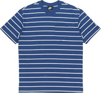 Nike Sportswear Sports Stripe Round Neck Short Sleeve Blue DM8880-490
