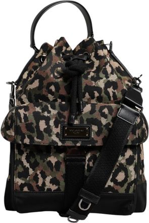 Dolce & Gabbana Luipaard Katoenen Schoudertas - Dames - Schoudertassen - Veelkleurig - ONE Size - Katoen - Tassen