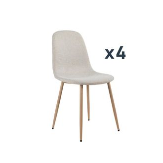 Klast Packs 4 sillas tela beige 43 cm x 87 cm cm