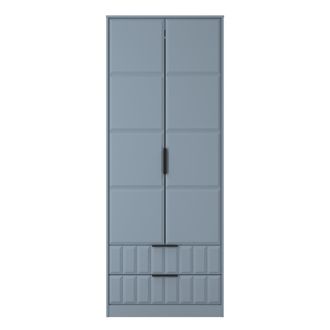 Welcome Furniture Bremen Ready Assembled 2 Door 2 Drawer Wardrobe in Denim Blue - Welcome Furniture | TJ Hughes