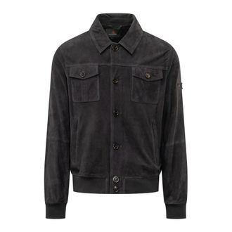 Peuterey Light Jackets, male, Black, Size: 2XL Destiny Suede 02