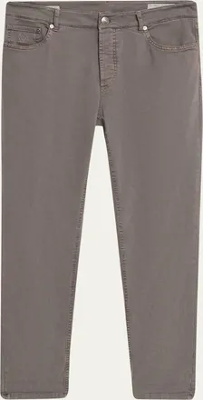 Brunello Cucinelli Mens Dyed Denim Slim-Straight Leg Five-Pocket Pants