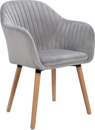 Woltu Woltu - 1x Sillas De Comedor Nordicas Estilo Vintage Juego De 1 Sillas De Cocina Sillas Tapizada Con Reposabrazos En Terciopelo Estructura De Madera S