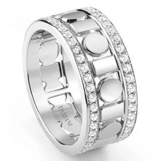 Damiani Belle Epoque Reel White Gold Diamond Ring, Size 13 (US 6.5)