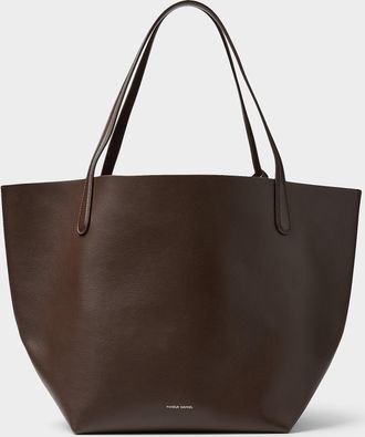 Mansur Gavriel Womens Everyday chocolate grained leather XL tote bag