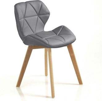 Oresteluchetta Oresteluchetta - Set 2 sedie in pelle sintetica grigia cm. H.77 x L.48 x P.55