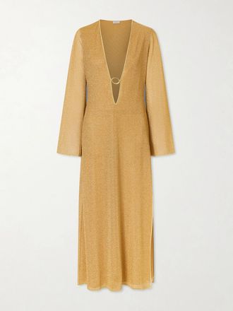 Os&eacute;ree Caftano In Maglia Stretch Metallizzata Lumi&egrave;re - Oro