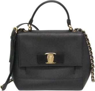 Ferragamo Pre-owned Ez-21 F570 Handtas - Dames - Vintage Handtas - Zwart - ONE Size - Leer - Vintage