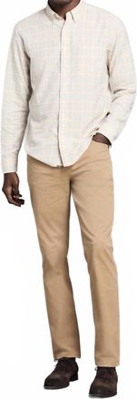 Billy Reid Plaid Tuscumbia Button Down Shirt In Silver/taffy