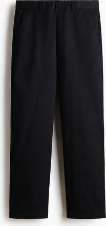 H&M Baumwollchino in Relaxed Fit - Schwarz