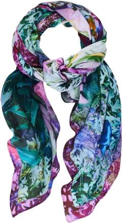 Desigual Accessoires, Dames, Veelkleurig, ONE Size, Viscose sjaal met bloemenpatroon