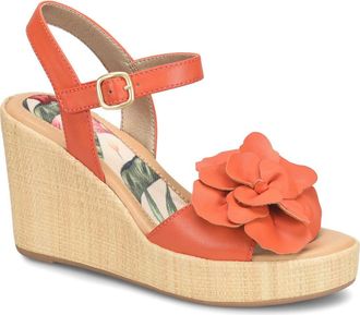 B&oslash;rn Estella Wedge Sandal in Orange at Nordstrom Rack, Size 11