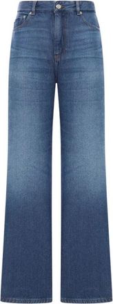 Ganni Izey Denim Wide Jeans - Dames - Loose Fit Jeans - Blauw - W28 - Denim - Jeans