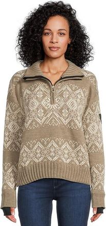 Dale of Norway Roset Weatherproof Sweater Womens Clothing Mountainstone/Offwhite : LG (Womens 12-14), Wool