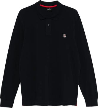 Paul Smith Polo con ricamo a maniche lunghe - Blu