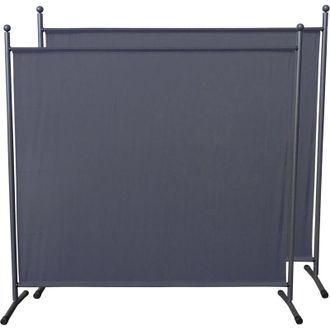 Quick-Star Quick-star - 2 St&uuml;ck Paravent 180 X 178 Cm Stoff Raumteiler Gro&szlig; Stellwand Trennwand Balkon Sichtschutz Grau