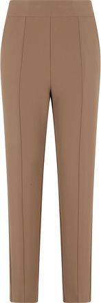 Federica Tosi Brown Cady Carrot Concealed-Zipper Polyester Formal Pants
