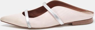 Malone Souliers Pink/silver Fabric And Leather Maureen Flat Mules