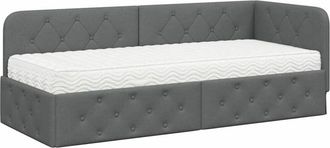 vidaXL Estructura De Cama En Esquina Gris Oscuro 80 X 200 Cm Tela Vidaxl