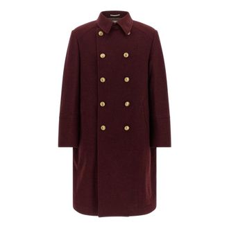 Brunello Cucinelli Dubbele-breasted jas - Heren - Mantel - Rood - XL - Kasjmier - Jassen