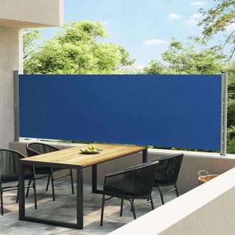 vidaXL Toldo Lateral Retr&aacute;ctil Para Patio Azul 140x600 Cm Vidaxl