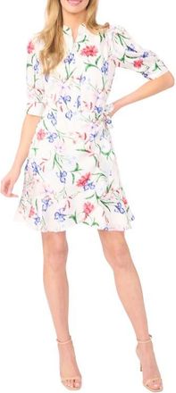 CeCe by Cynthia Steffe Floral Print Wrap Dress in New Ivory at Nordstrom, Size X-Large