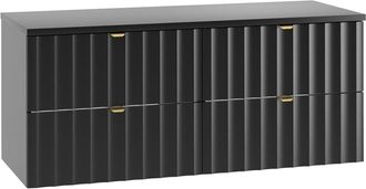 Petits Meubles Mueble bajo lavabo 120cm encimera paneles de melamina y mdf negro