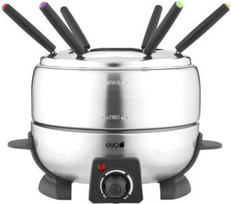 EVA Fondue El&eacute;ctrica De Acero Inoxidable, Paquete De 9, Eva