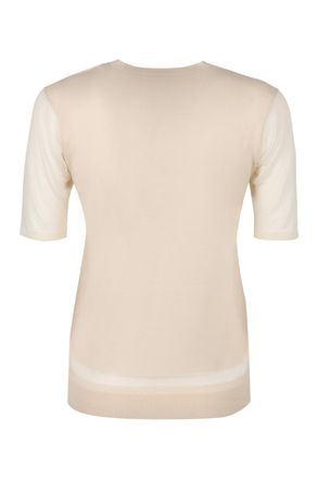 Agnona Wool-Blend Knit T-Shirt - Beige