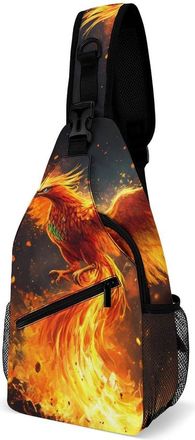 Generic Phoenixs Bird Unisex Shoulder Bags Casual Crossbody Chest Bag Sling Backpack for Hiking Cycling Travel
