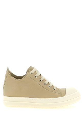 Rick Owens Beige Lace Up Sneakers