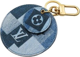 Louis Vuitton Pre-owned Accessories, female, Blue, Size: ONE SIZE Pre-owned Canvas Key Holder