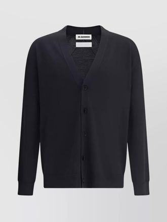 Jil Sander merino wool v-neck ribbed cardigan