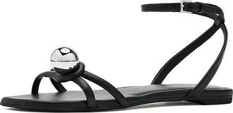 Kate Spade New York Harmony Flat Sandals Womens Sandals Black : 7.5 M, Leather