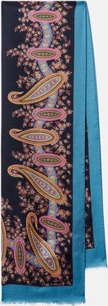 Etro Sciarpa in cashmere e seta con stampa floreale