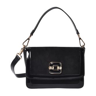 Baldinini Shoulder Bags, female, Black, ONE SIZE, Suede Leather Shoulder Bag